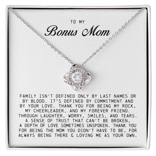 To My Bonus Mom, Love Knot Necklace