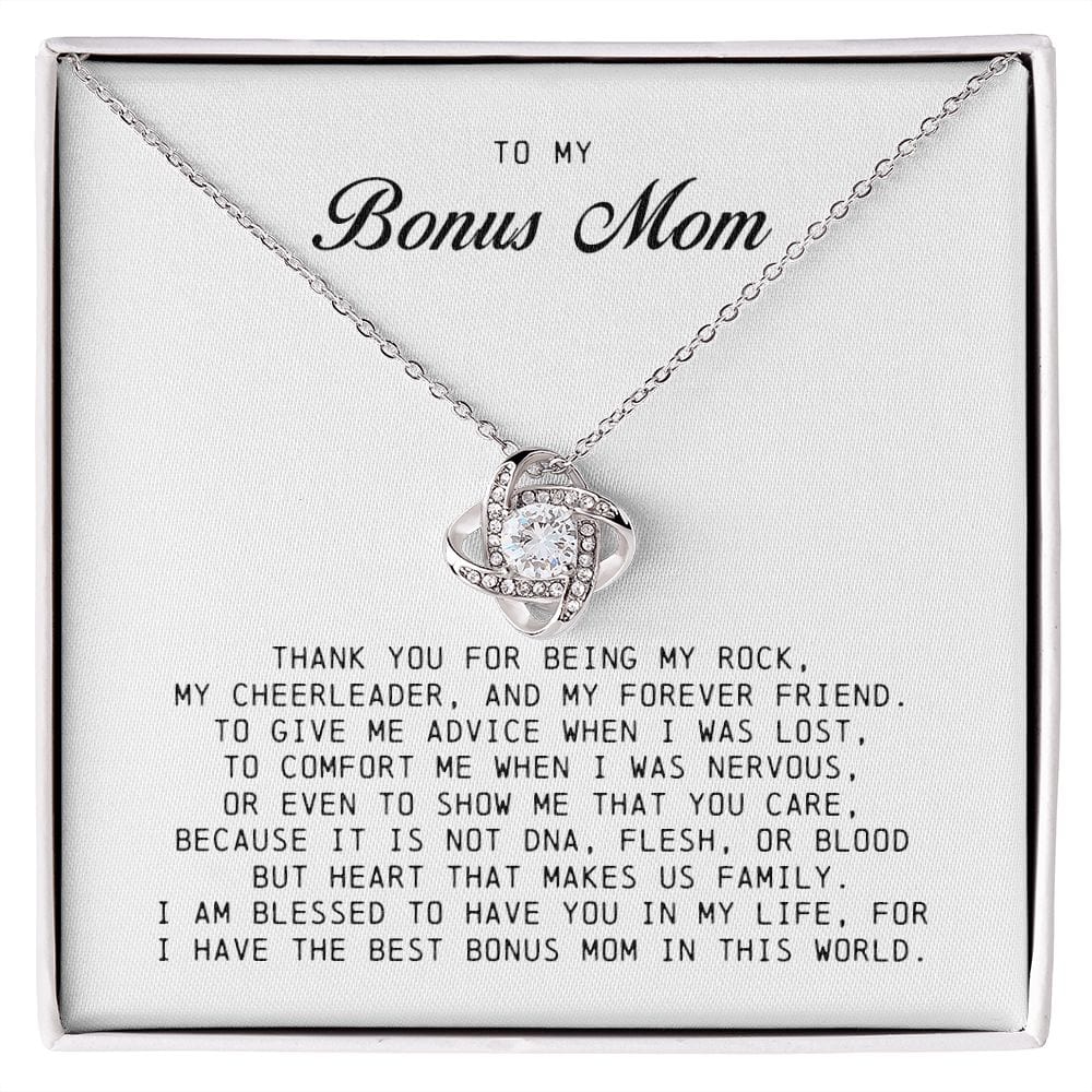 To My Bonus Mom, Love Knot Necklace
