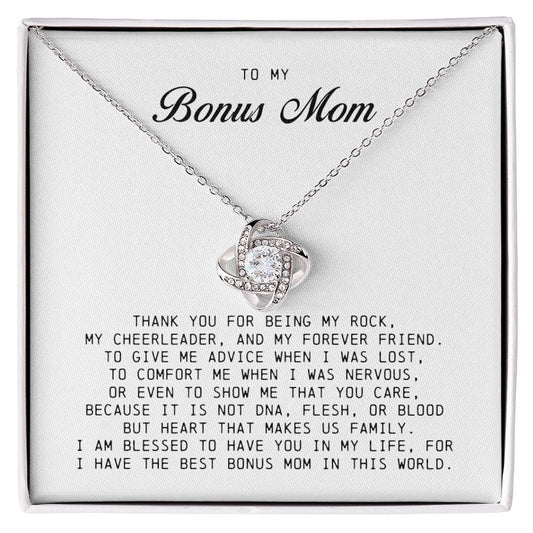 To My Bonus Mom, Love Knot Necklace