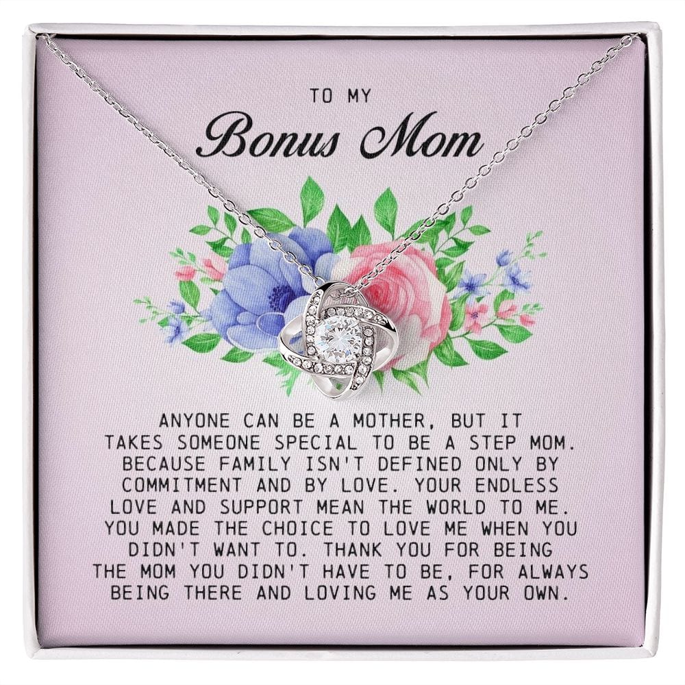 To My Bonus Mom, Love Knot Necklace