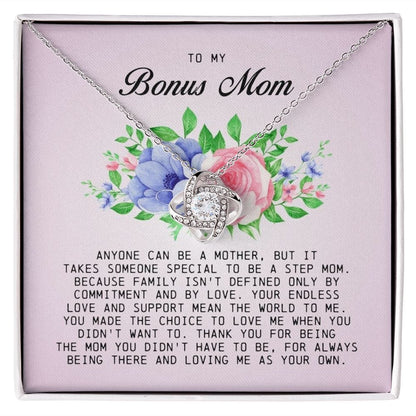To My Bonus Mom, Love Knot Necklace