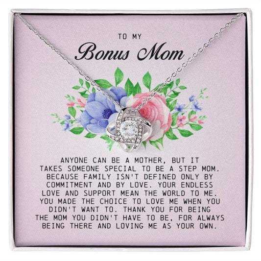 To My Bonus Mom, Love Knot Necklace