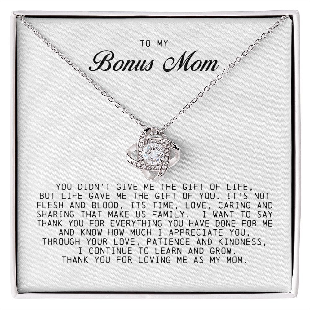 To My Bonus Mom, Love Knot Necklace