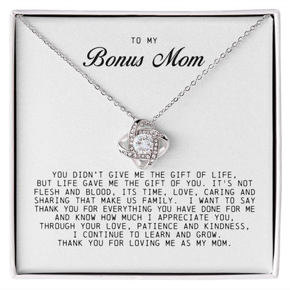 To My Bonus Mom, Love Knot Necklace
