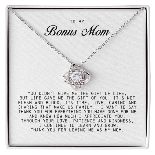 To My Bonus Mom, Love Knot Necklace