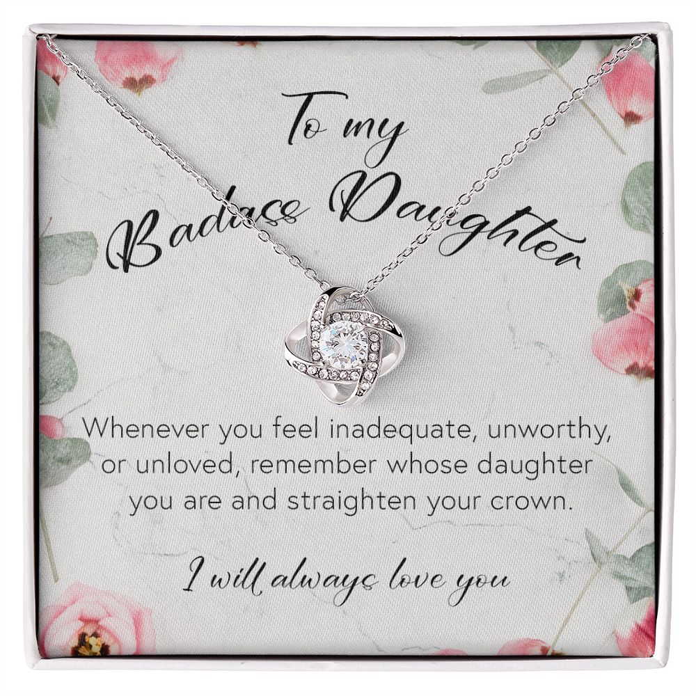 To My Badass Daughter, Love Knot Necklace
