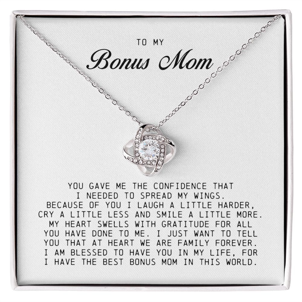 To My Bonus Mom, Love Knot Necklace