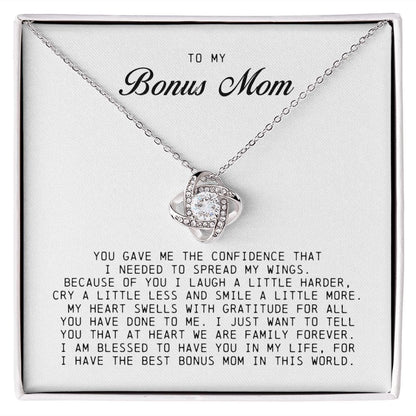 To My Bonus Mom, Love Knot Necklace