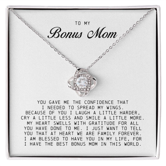 To My Bonus Mom, Love Knot Necklace