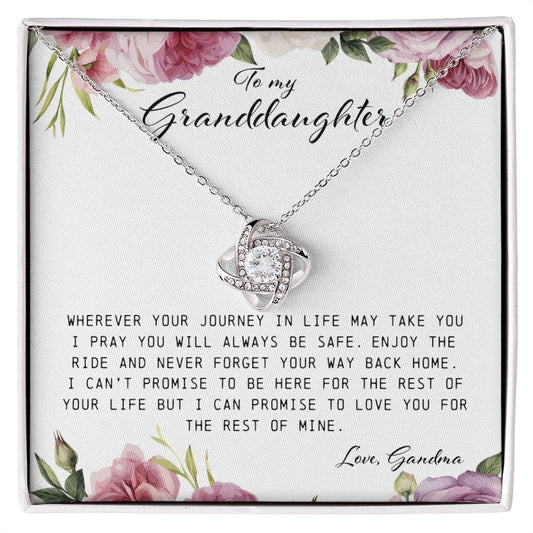 To My Granddaughter, Love Knot Necklace