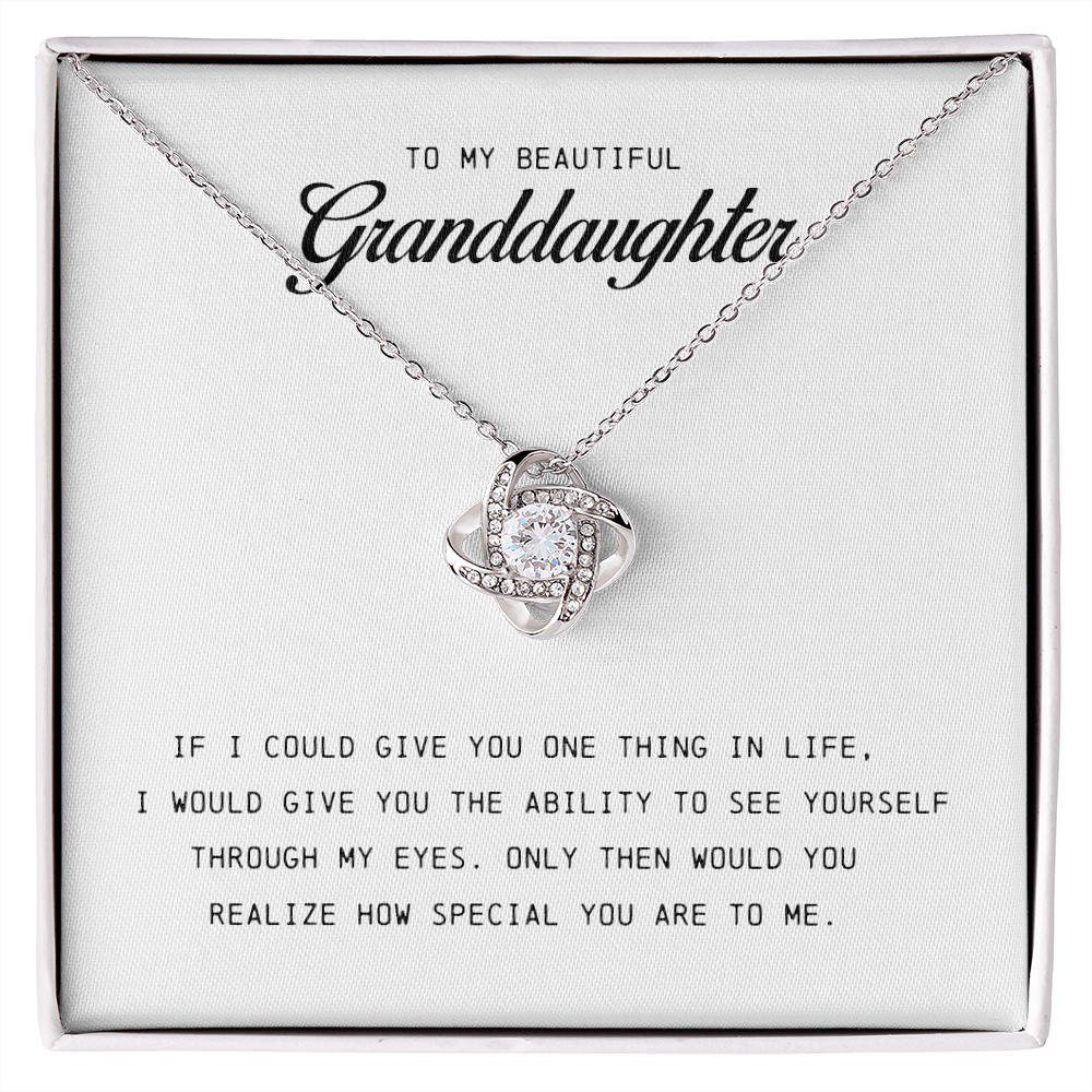 To My Beautiful Granddaughter, Love Knot Necklace,