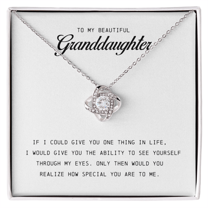 To My Beautiful Granddaughter, Love Knot Necklace,