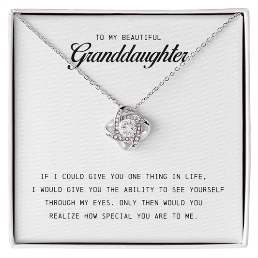 To My Beautiful Granddaughter, Love Knot Necklace,