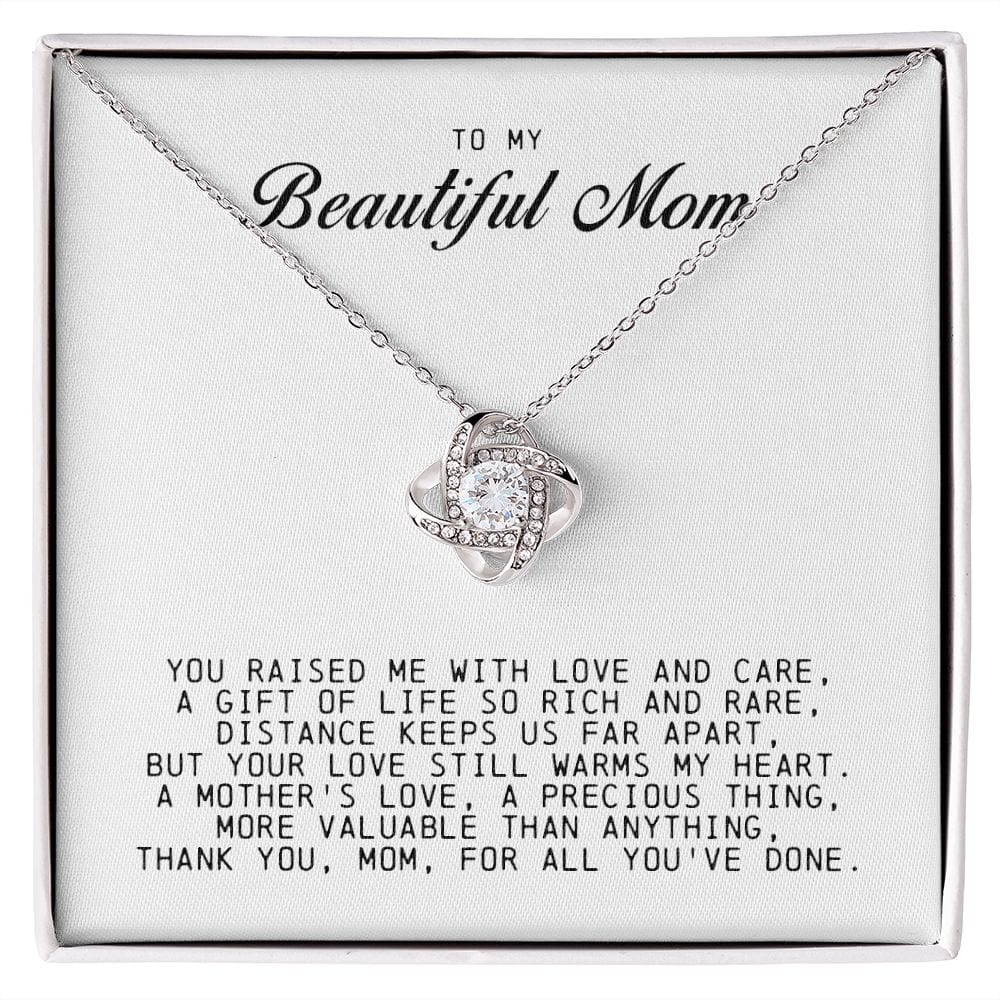 To My Beautiful Mom Love Knot Necklace