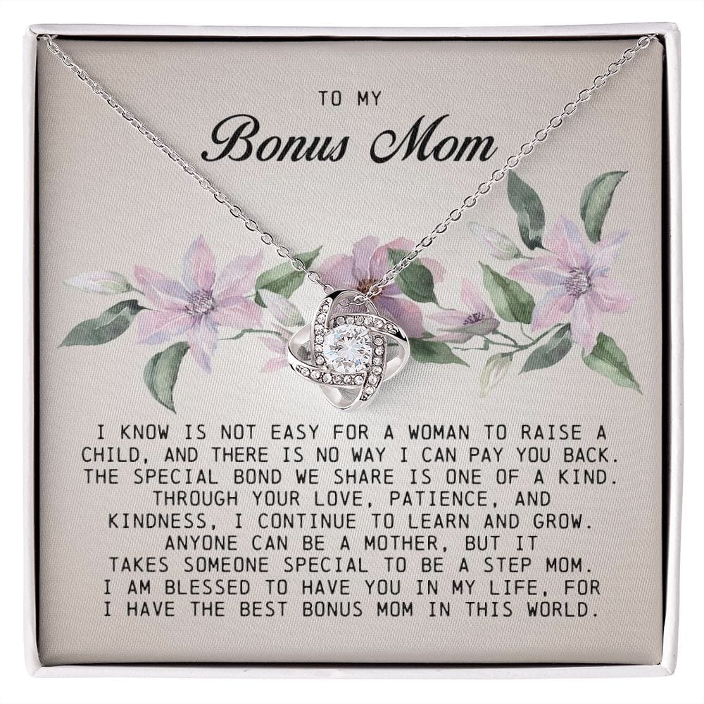 To My Bonus Mom, Love Knot Necklace
