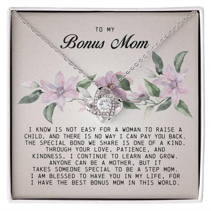 To My Bonus Mom, Love Knot Necklace