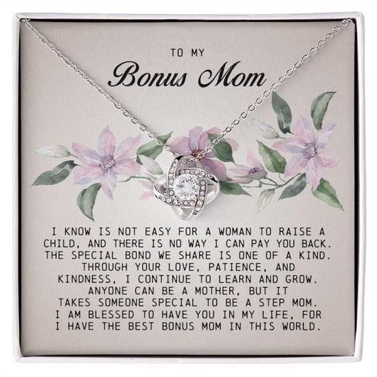 To My Bonus Mom, Love Knot Necklace