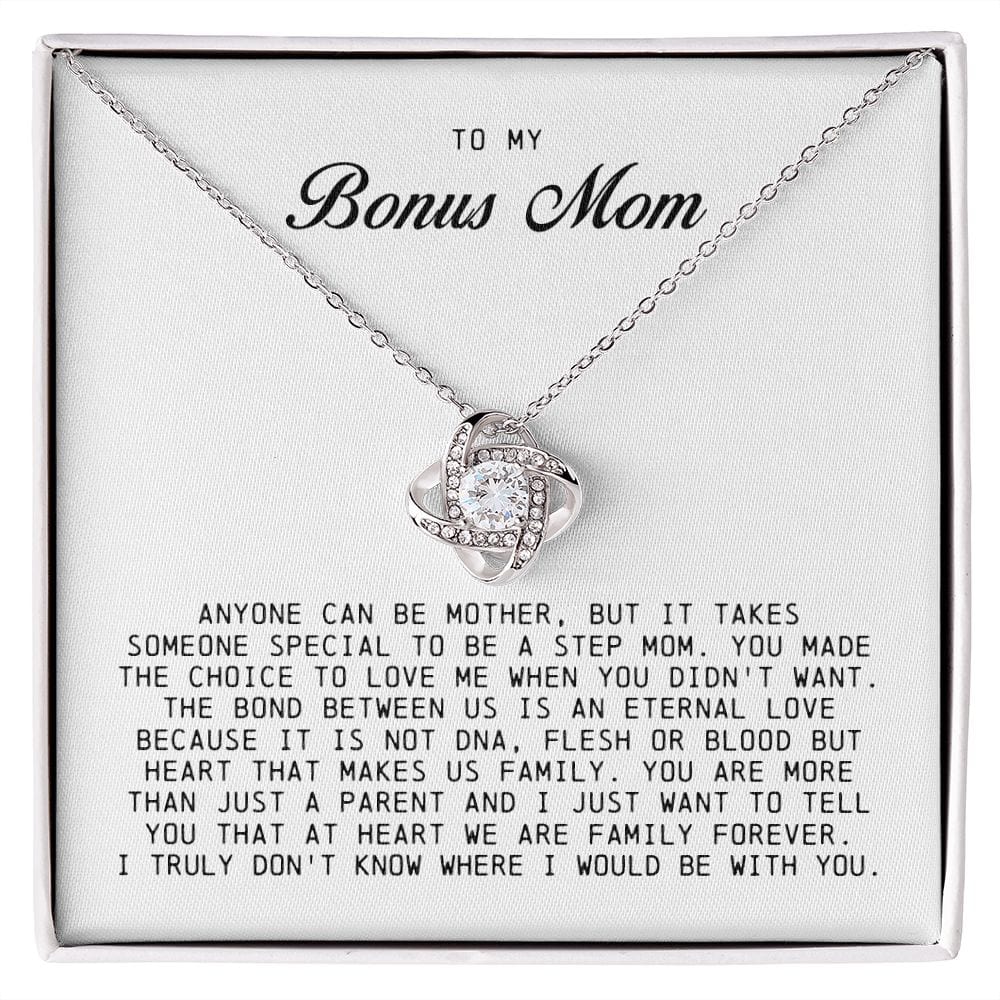 To My Bonus Mom, Love Knot Necklace