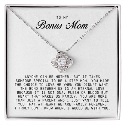To My Bonus Mom, Love Knot Necklace