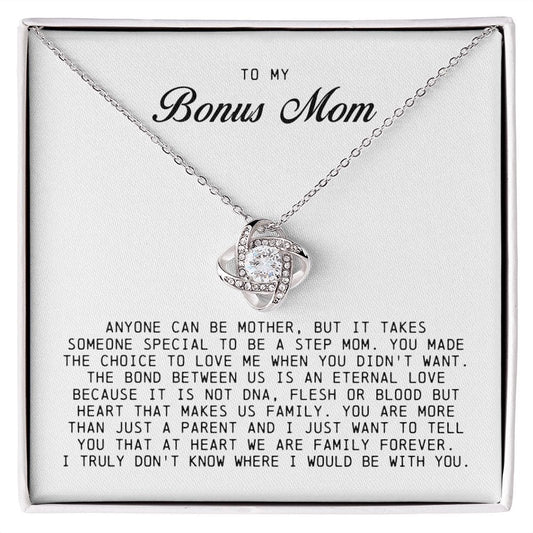 To My Bonus Mom, Love Knot Necklace