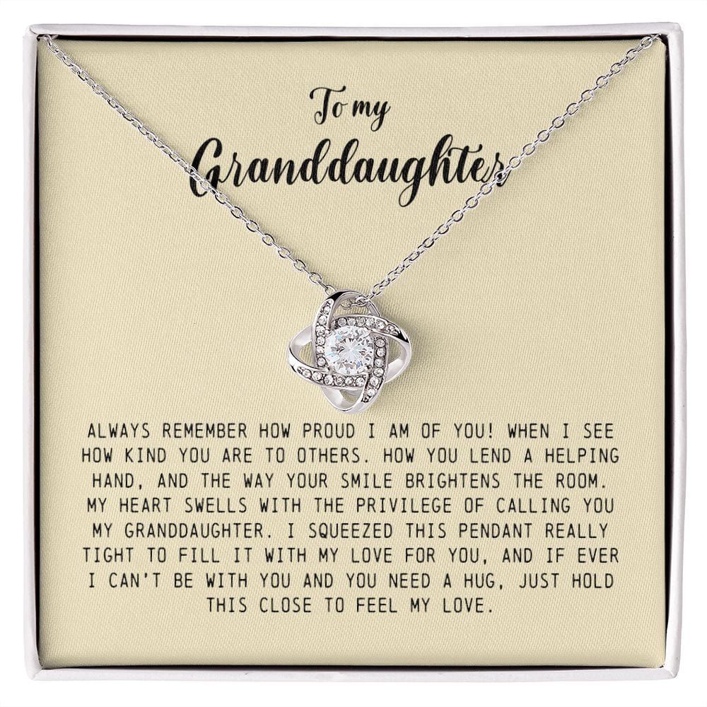 To My Granddaughter, Love Knot Necklace