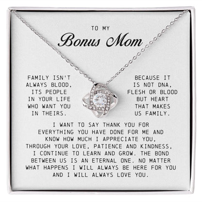 To My Bonus Mom, Love Knot Necklace