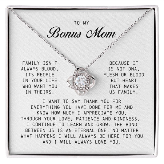 To My Bonus Mom, Love Knot Necklace