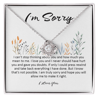 Forgive Me Gift, Love Knot Necklace