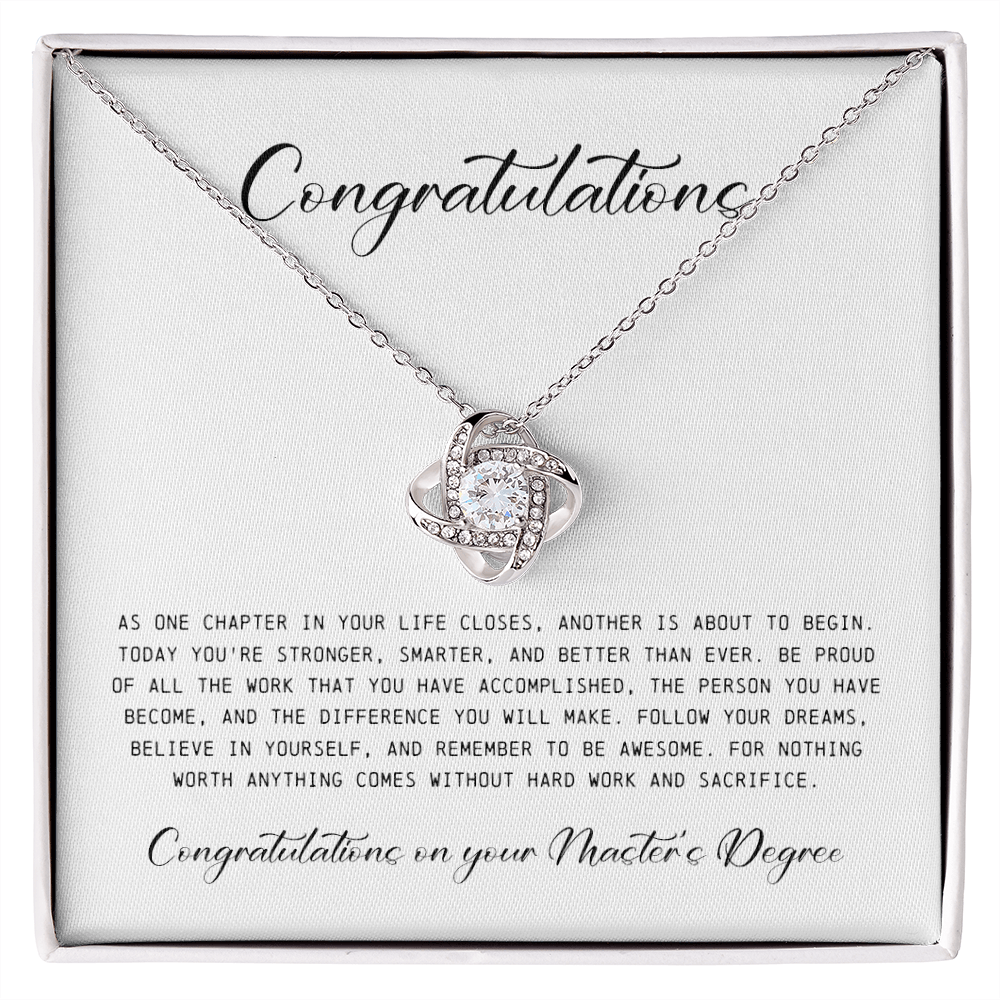 Congratulations on Your Master's Degree, Love Knot Necklace
