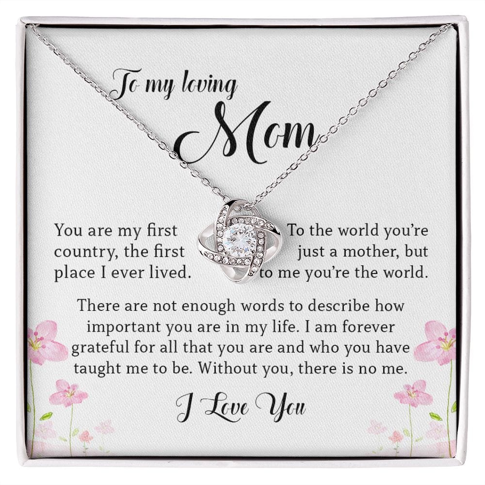 To My Loving Mom, Love Knot Necklace