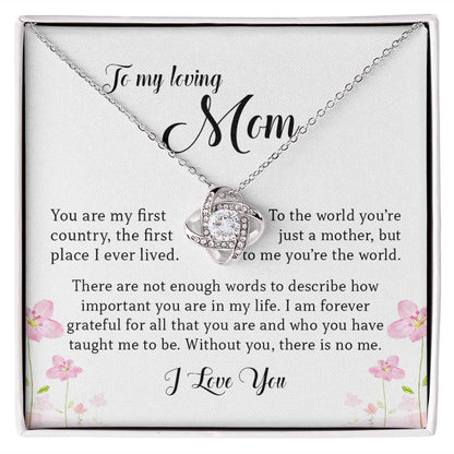 To My Loving Mom, Love Knot Necklace