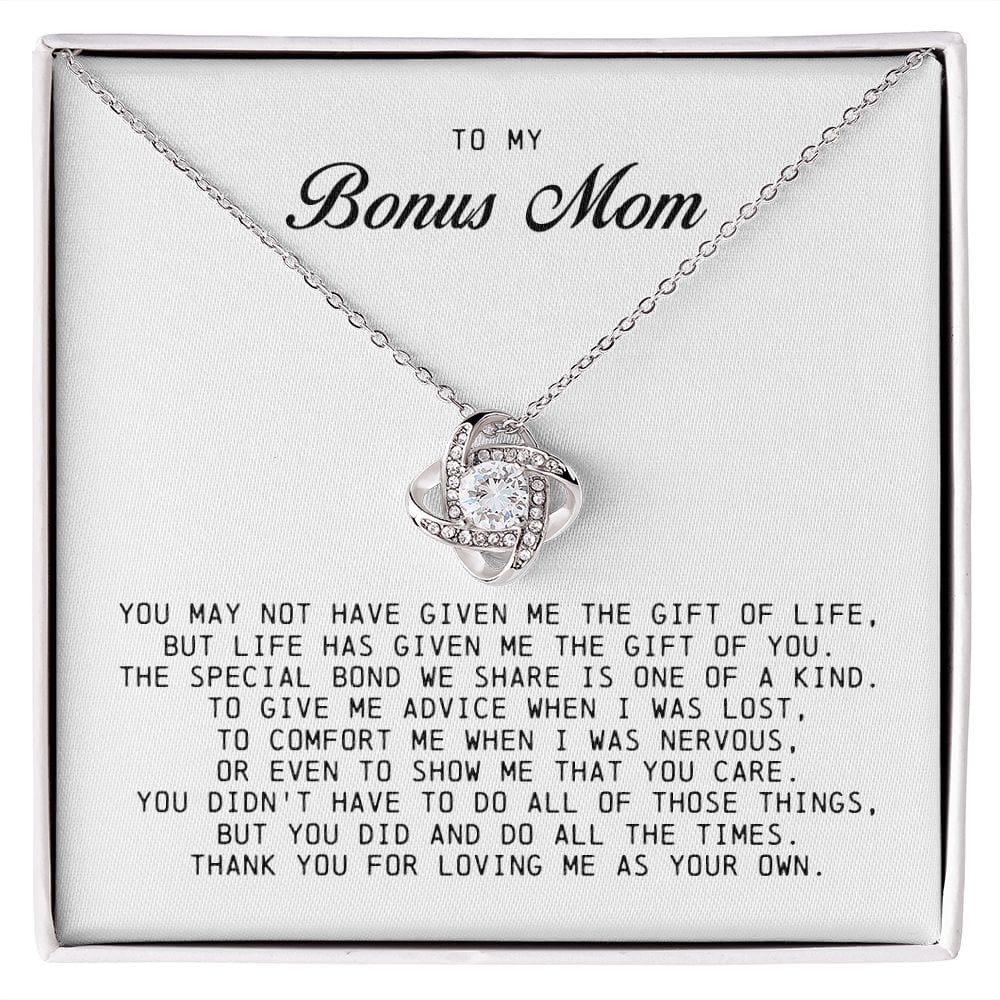 To My Bonus Mom, Love Knot Necklace