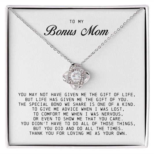 To My Bonus Mom, Love Knot Necklace