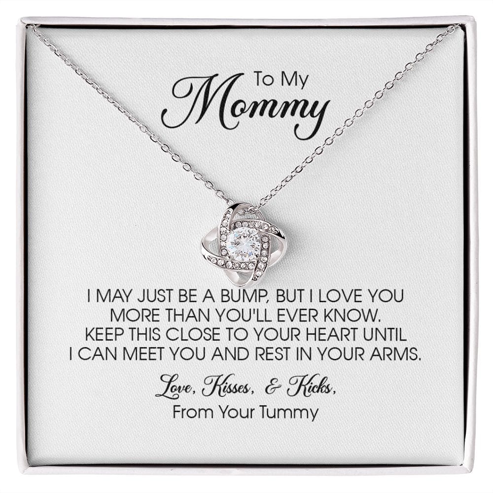 Mommy to Be Gift, Love Knot Necklace, Mother's Day Gift, For Pregnant Mom