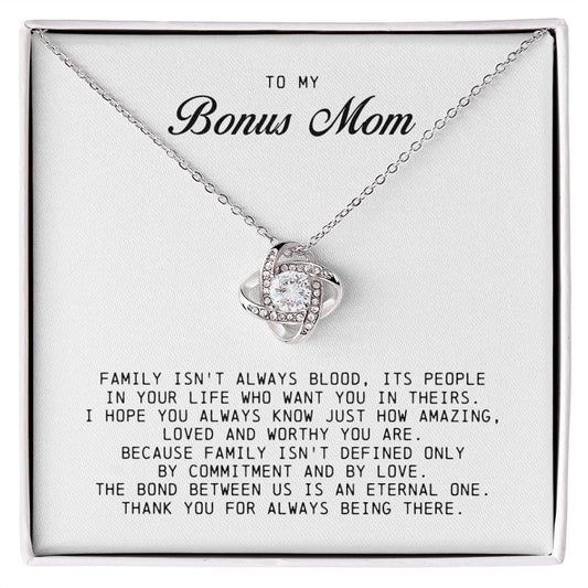 To My Bonus Mom, Love Knot Necklace