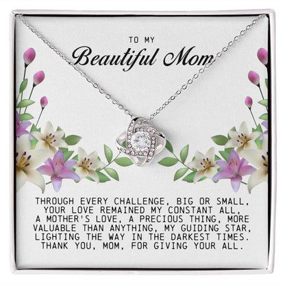 To My Beautiful Mom, Love Knot Necklace
