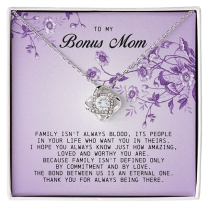 To My Bonus Mom, Love Knot Necklace