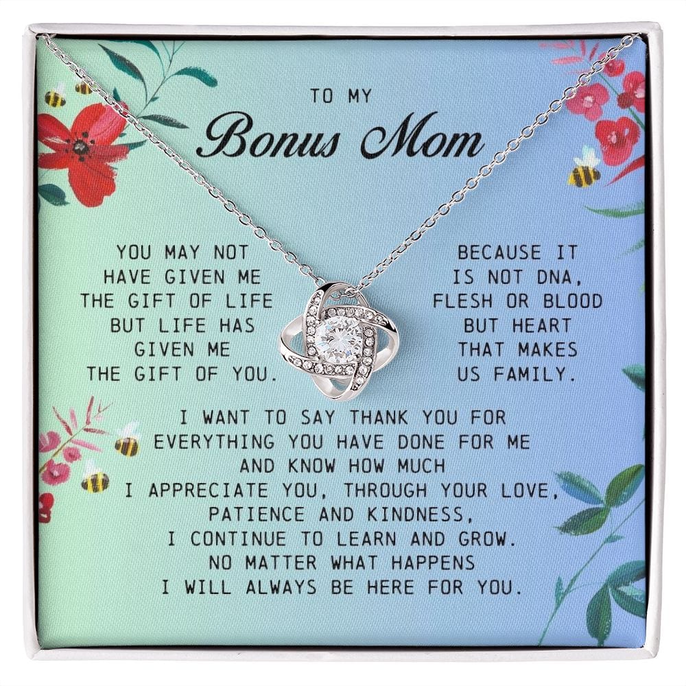 To My Bonus Mom, Love Knot Necklace