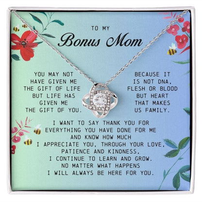 To My Bonus Mom, Love Knot Necklace