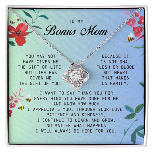 To My Bonus Mom, Love Knot Necklace