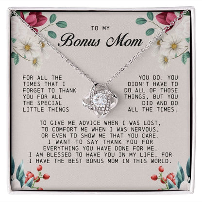 To My Bonus Mom, Love Knot Necklace