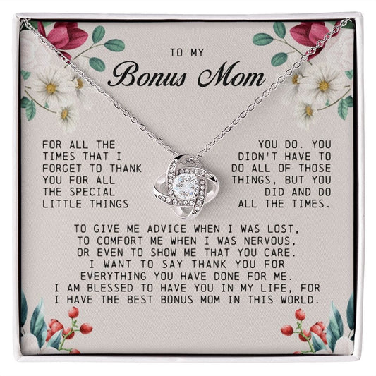 To My Bonus Mom, Love Knot Necklace