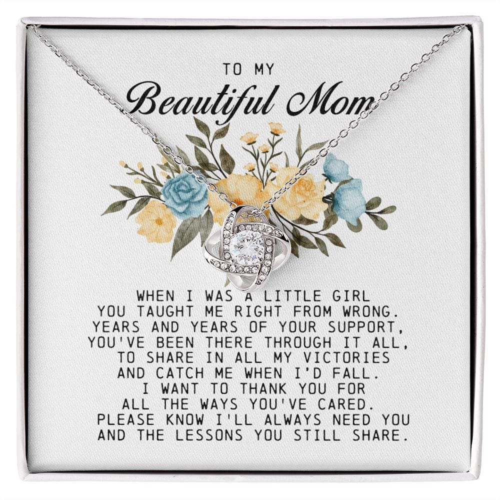 To my Beautiful Mom, Mother's Day Gift, Love Knot Necklace