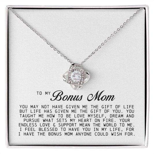 To My Bonus Mom, Love Knot Necklace