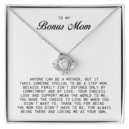 To My Bonus Mom, Love Knot Necklace