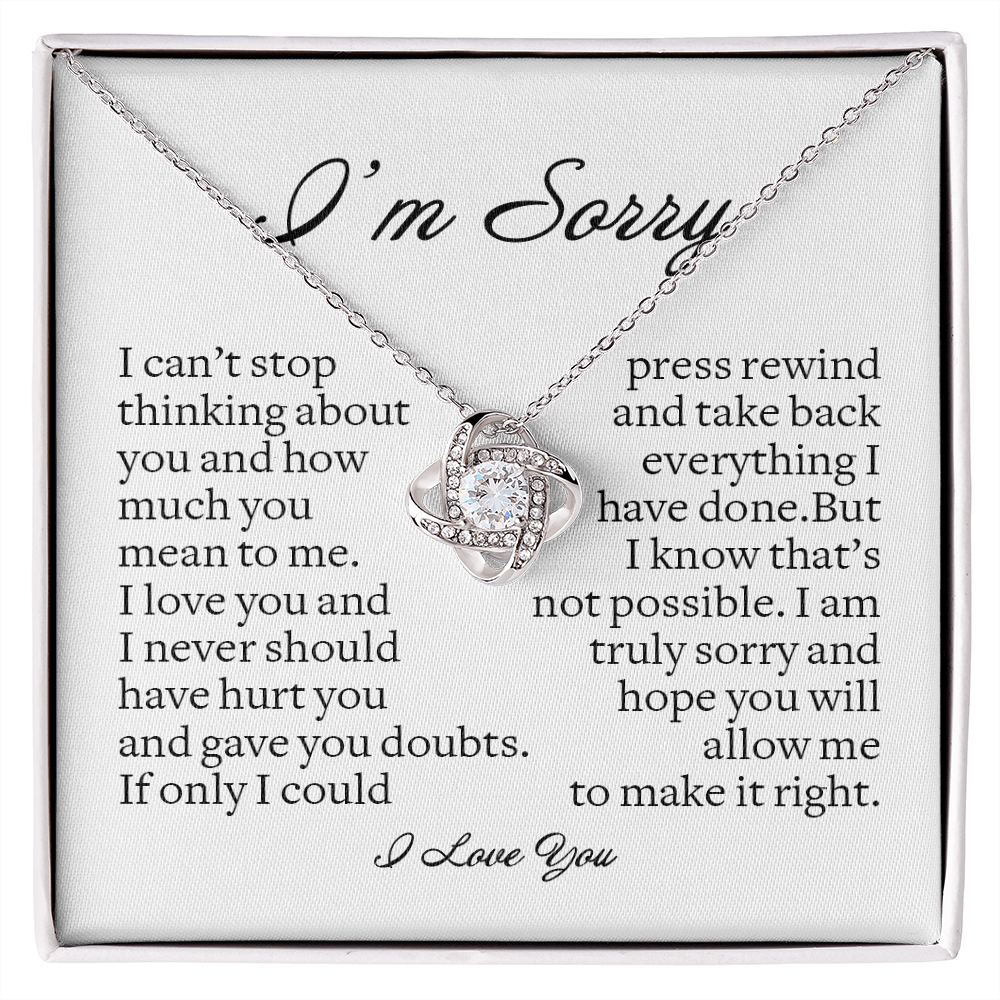 Apology Gift for Her, Love Knot Necklace