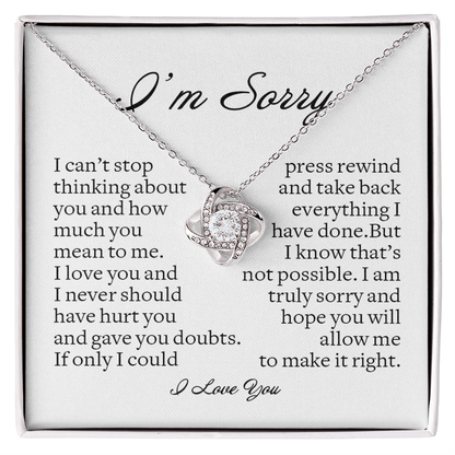 Apology Gift for Her, Love Knot Necklace