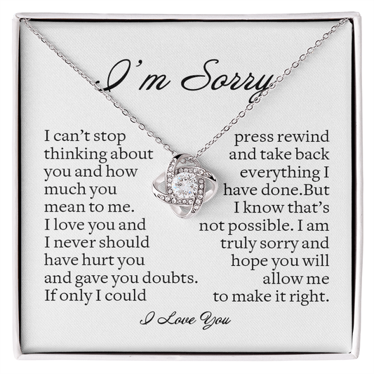 Apology Gift for Her, Love Knot Necklace