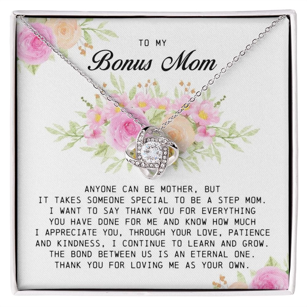 To My Bonus Mom, Love Knot Necklace