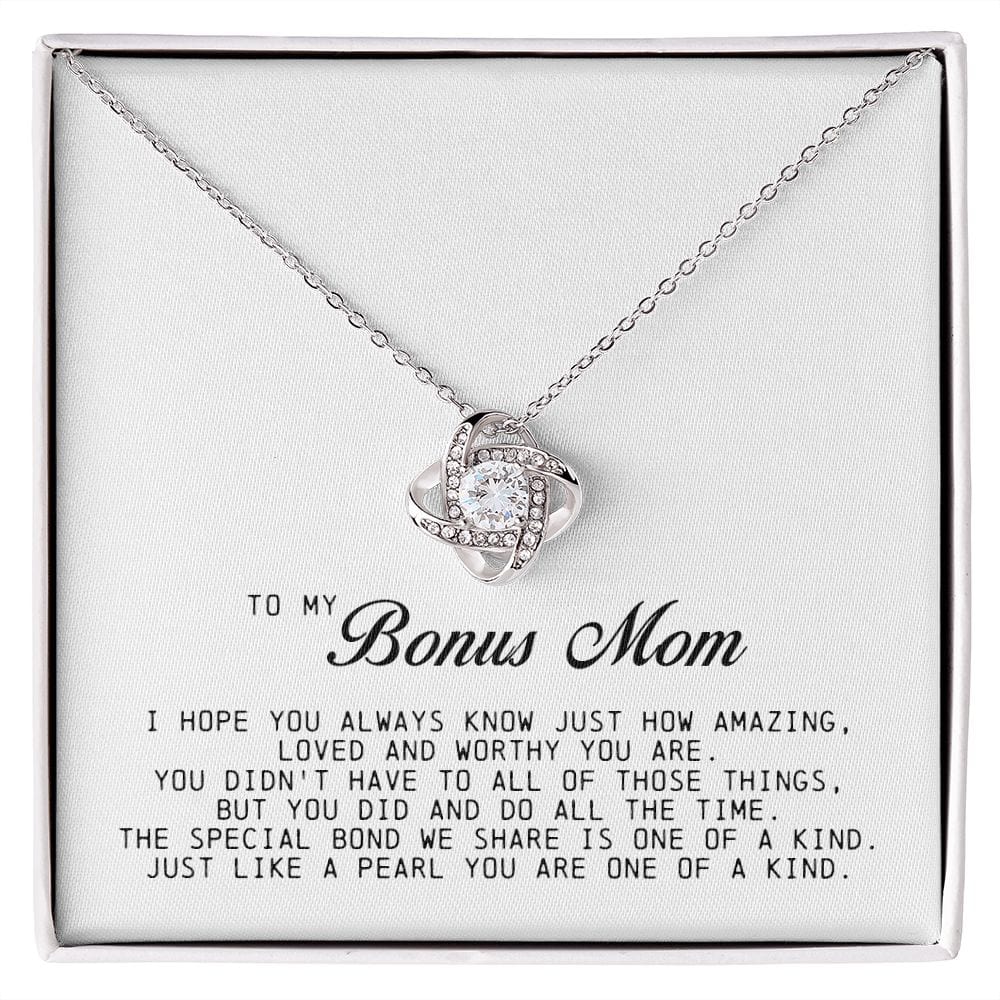 To My Bonus Mom, Love Knot Necklace
